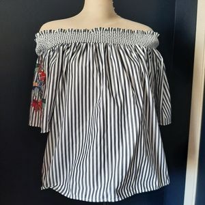 M&s collection large off the shoulder embroidered